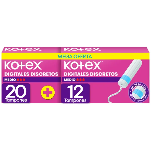 Mega Ofert Tampones Kotex Evolution 20+10 Paquete X 30 Medio