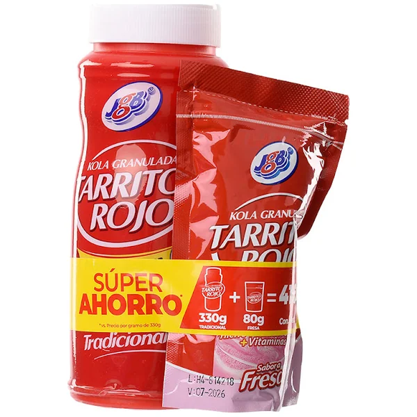 Tarrito Rojo Tradicional X 330 Gr + Tarrito Rojo Kola Granulada JGB Paquete X 80 Gr