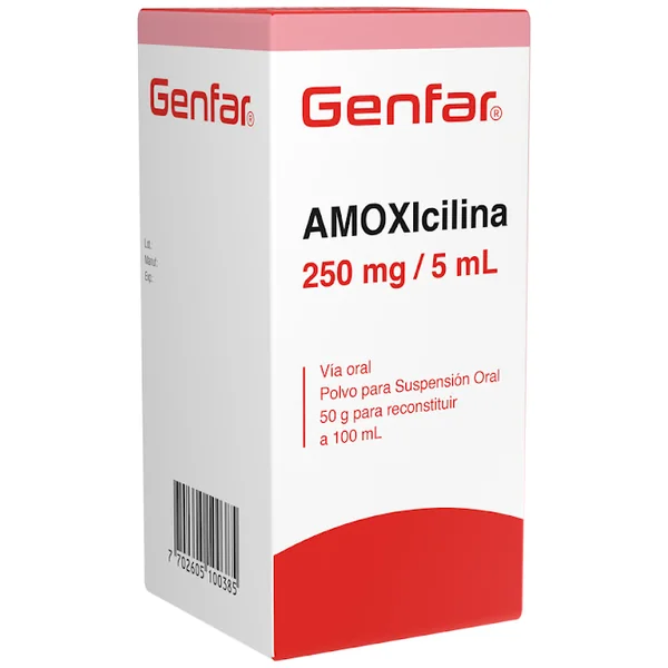 Amoxicilina Genfar 250 Mg Frasco X 100 Ml