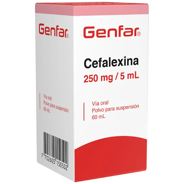Cefalexina Suspensión Oral 250Mg/5Ml(5%) Frasco X 60Ml