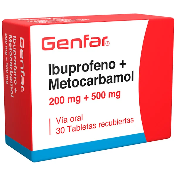 Ibuprofeno + Metocarbamol Genfar 200Mg/500mg Caja X 30 Tabletas