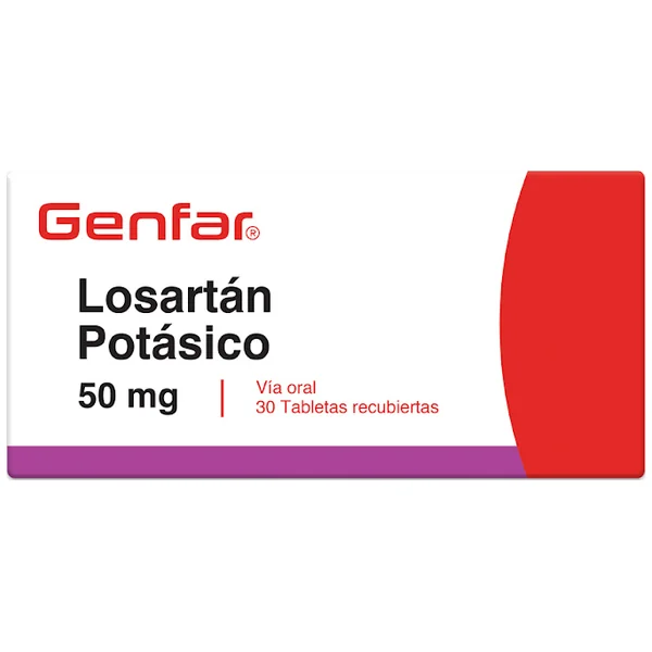 Losartán Potásico Genfar 50 Mg Caja X 30 Tabletas