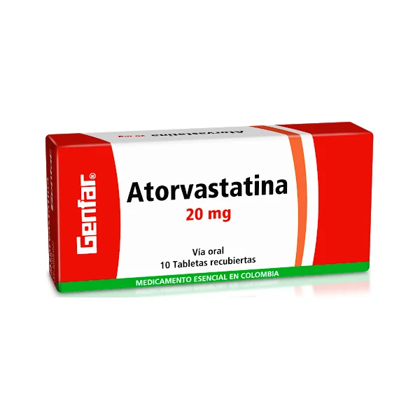 Atorvastatina Genfar 20 Mg Caja X 10 Tabletas