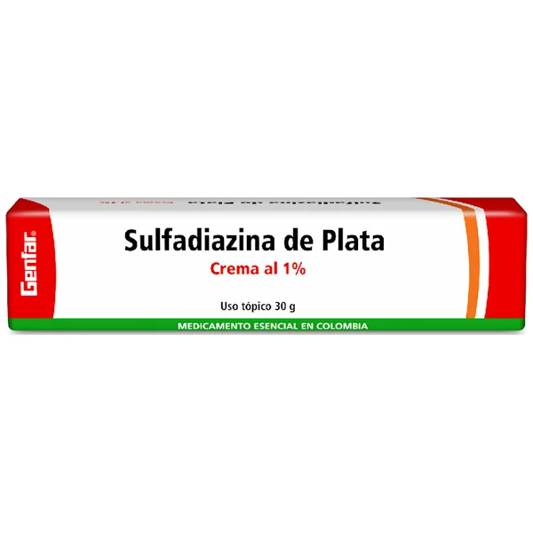 Sulfadiazina De Plata Genfar 1% Crema Tubo X 30 Gr