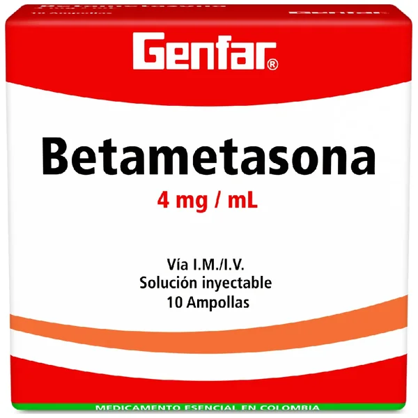 BETAMETASONA 4 MG 1 ML 10 AMPOLLAS GF