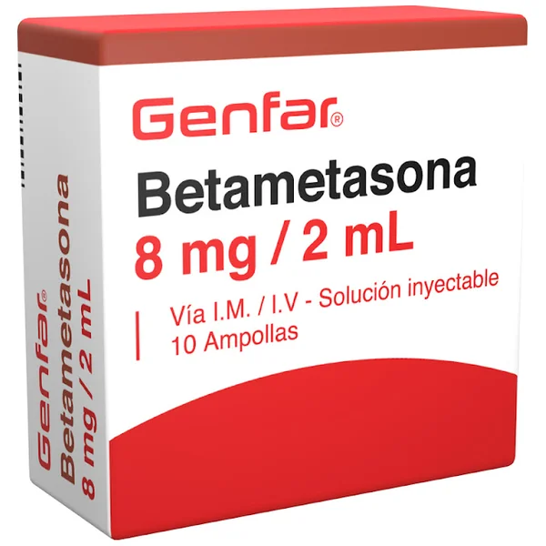 BETAMETASONA 8 MG 2 ML 10 AMPOLLAS GF