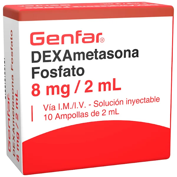 Dexametasona Genfar 8Mg/2mg Caja X 10 Ampollas