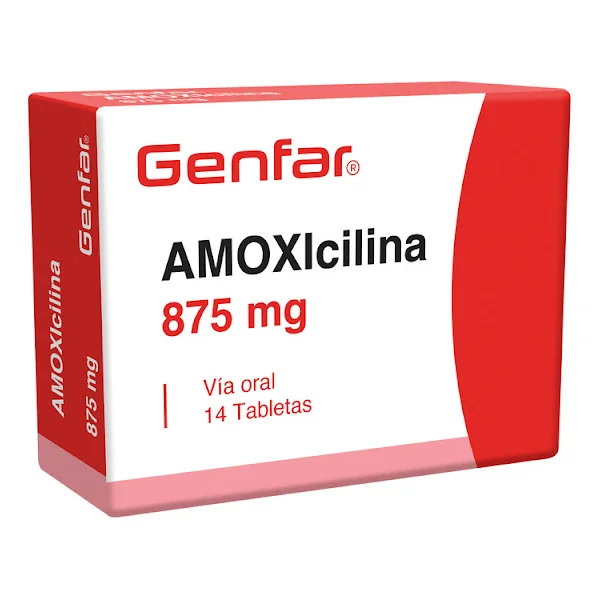 Amoxicilina 875 Mg Genfar Caja X 14 Tabletas