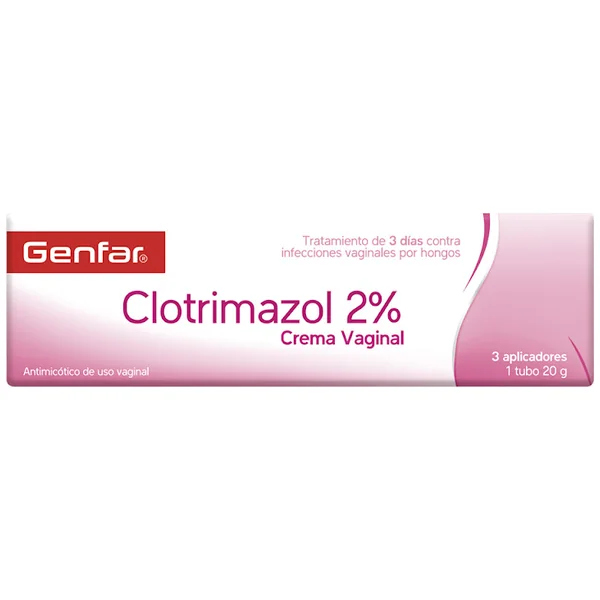 Clotrimazol 2% Crema Vaginal Genfar Tubo X 20G Con 3 Aplicadores