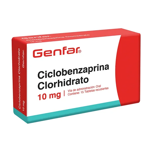 Ciclobenzaprina 10 MG Genfar Caja X 15 Tabs