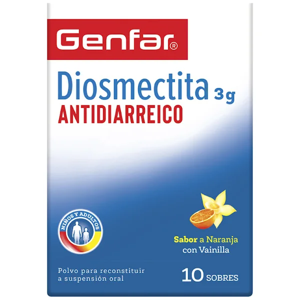 Diosmectita 3G Polvo Para Reconstruir Genfar Caja X 10 Sobres