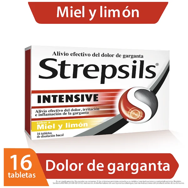 Strepsils Intensive Miel Y Limón Flurbiprofeno 8,75 Mg RB Health Caja X 16 Tabletas