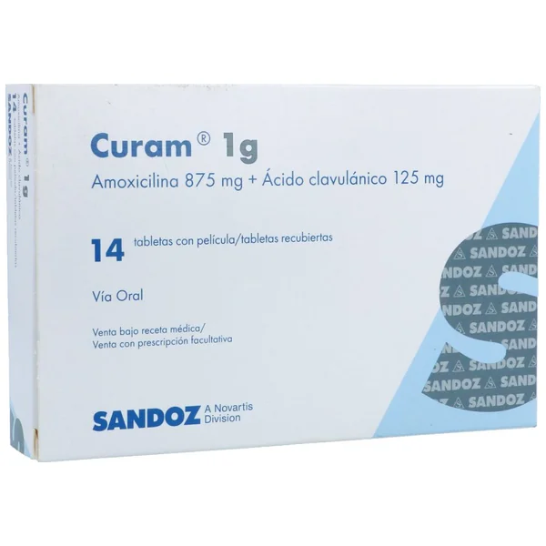 Curam Amoxicilina/acido Clavulanico 1 Gr X 14 Tabl