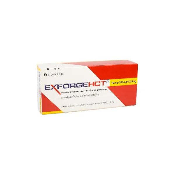 ExforgeHCT Amlodipina + Valsartán 10Mg/160mg Novartis Caja X 28 Comprimidos