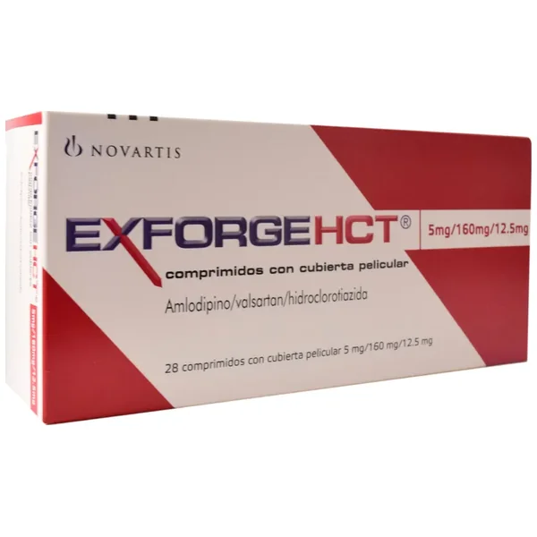 Exforge HCT Tabletas Con Cubierta Pelicular (5+160+12.5)Mg Caja X 28