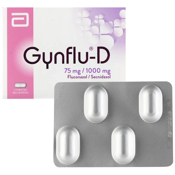Gynflu-D Fluconazol + Secnidazol 75Mg/1000mg Tecnofarma Caja X 4 Tabletas
