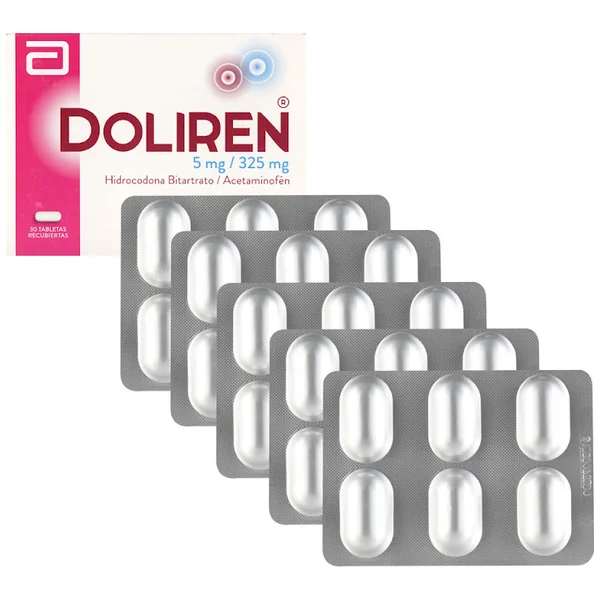 Doliren Acetaminofén + Hidrocodona 5Mg/325mg Abbott Caja X 30 Tabletas