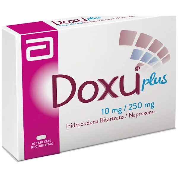 Doxu Plus Hidrocodona Bitartrato + Naproxeno 10Mg/250mg Abbott Caja X 10 Tabletas