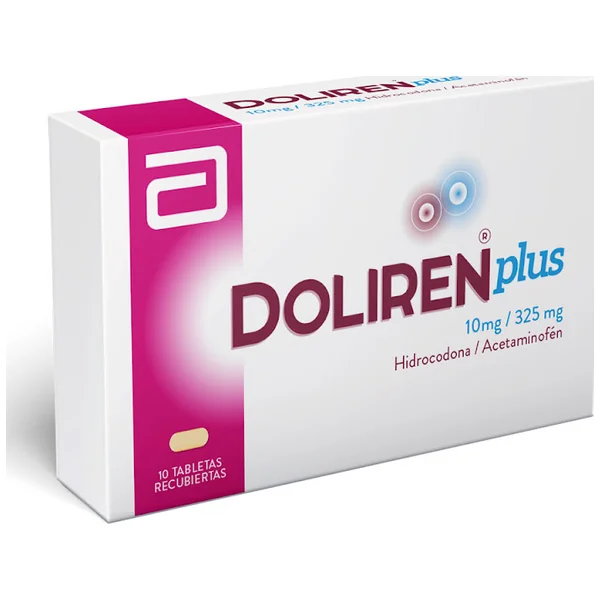Doliren Plus Hidrocodona + Acetaminofén 10Mg/325mg Abbott Caja X 10 Tabletas