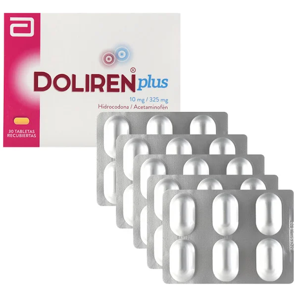 Doliren Plus Hidrocodona + Acetaminofén 10Mg/325mg Abbott Caja X 30 Tabletas