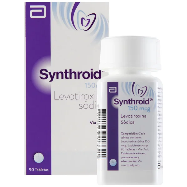 Synthroid Levotiroxina Sódica 150 Mcg Abbott Caja X 90 Tabletas