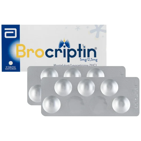 Brocriptin Montelukast + Levocetirizina 5Mg/2,5mg Abbott Caja X 10 Tabletas