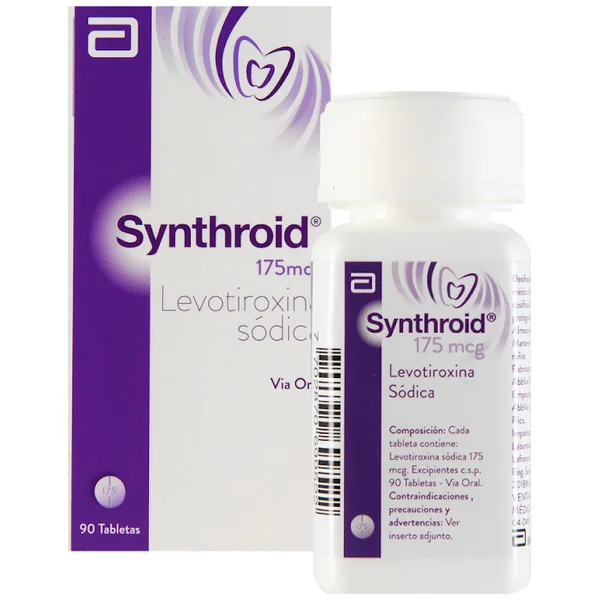 Synthroid Levotiroxina Sódica 175 Mcg Abbott Caja X 90 Tabletas