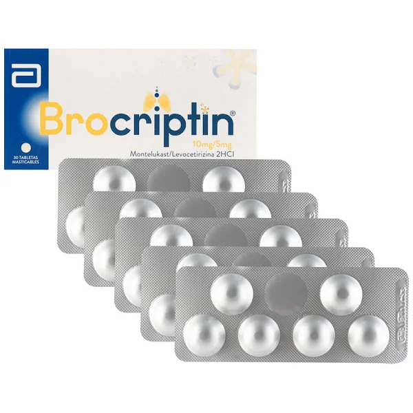 Brocriptin Montelukast + Levocetirizina 10Mg/5mg Abbott Caja X 30 Tabletas