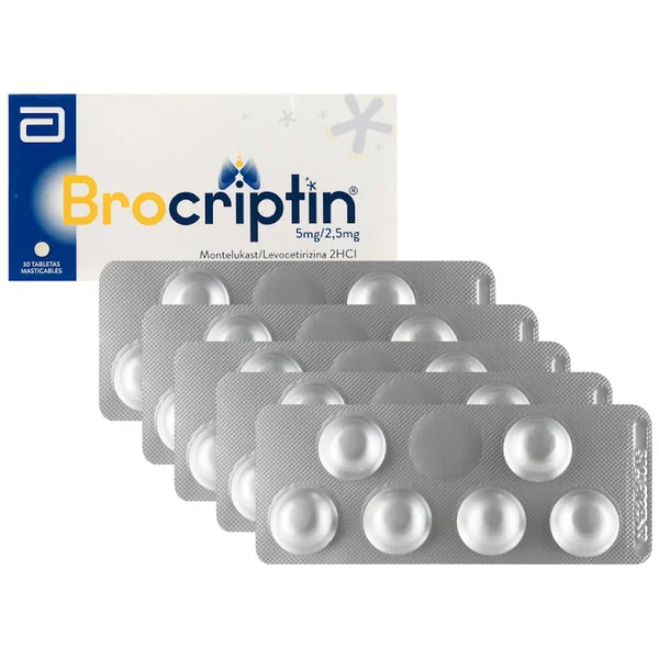 BROCRIPTIN 5/2.5 MG 30 TBS MASTICABLES