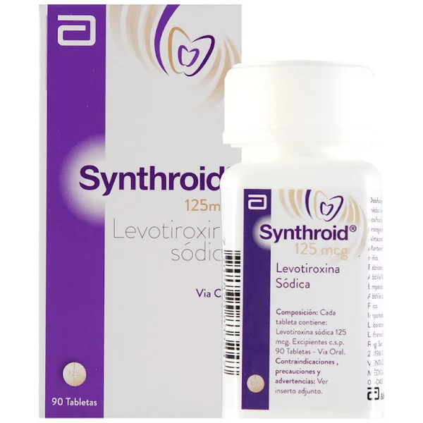 Synthroid Levotiroxina Sódica 125 Mcg Abbott Caja X 90 Tabletas