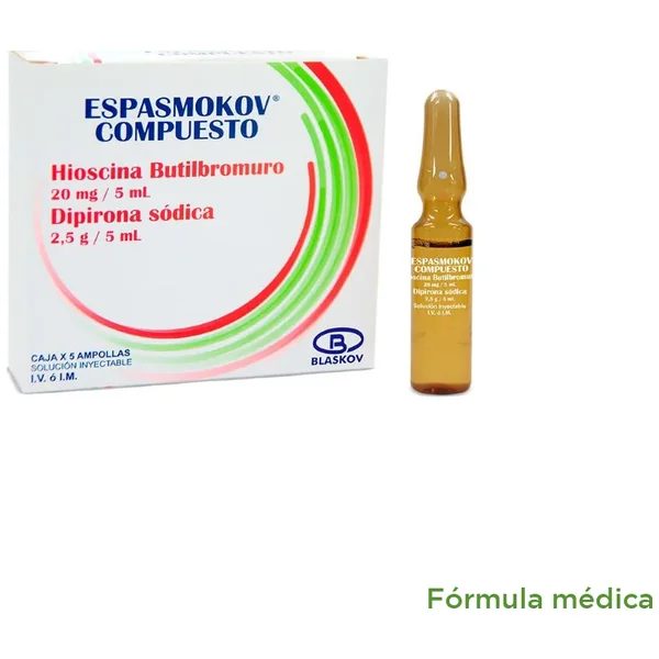 Espasmokov (2.5+0.02)Gr/5Ml Solucion Inyectable Caja X 5Amp X 5Ml