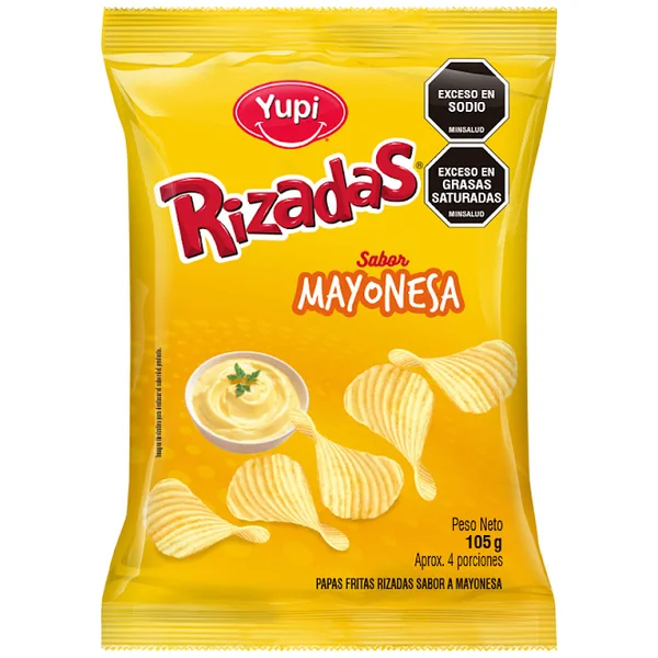 Pasabocas Yupi Papas Fritas Rizadas Mayonesa Paquete x 105 gr