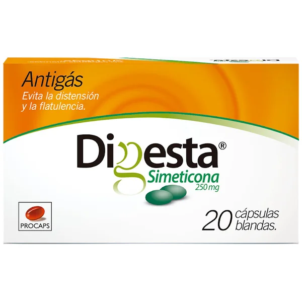 Digesta Antigás 250MG Cápsulas Caja X20cap. Procaps Simeticona