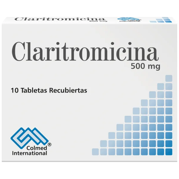 Claritromicina 500 Mg Colmed Caja X 10 Tabletas Recubiertas