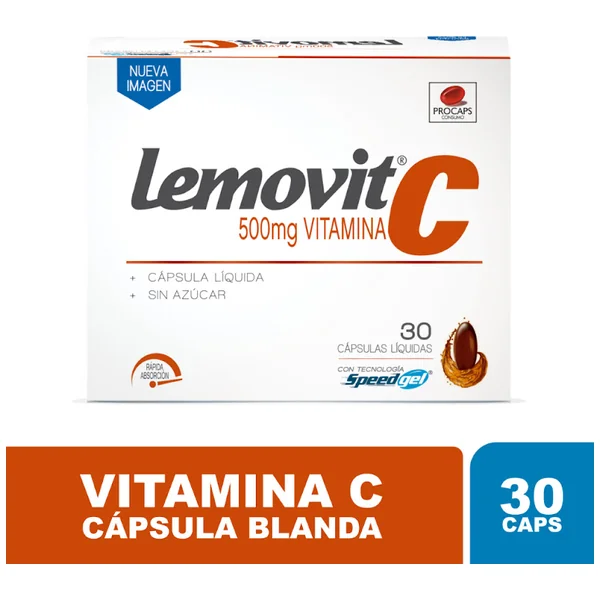 Lemovit Vitamina C 500 Mg Procaps Caja X 30 Cápsulas