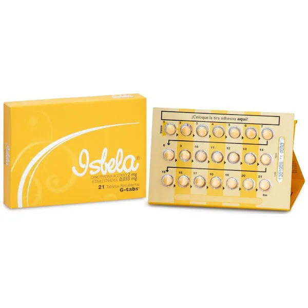 Isbela Ciproterona + Etinilestradiol 2Mg/0.35mg Procaps Caja X 21 Tabletas