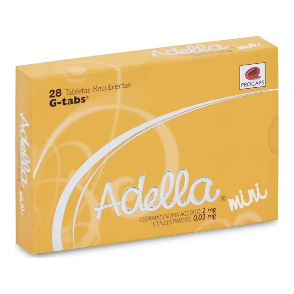 Adella G Clormadinona + Etinilestradiol 2Mg/0.02mg Procaps Caja X 28 Tabletas