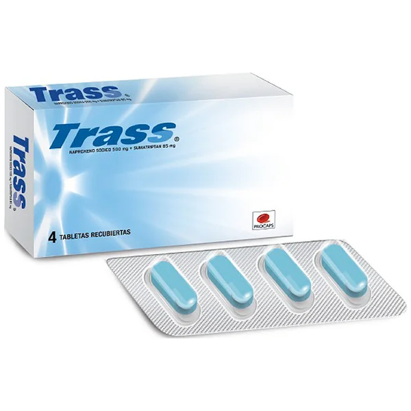 Trass 500/85 Mg Caja X4 Tabletas Naproxeno/ Sumatriptan Procaps