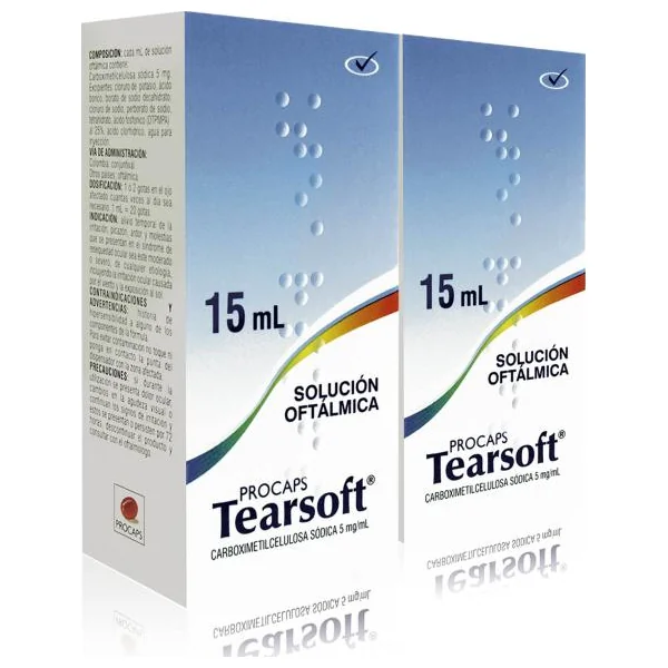 Tearsoft Carboximetilcelulosa 5% Solución Oftálmica Procaps Frasco X 15 Ml