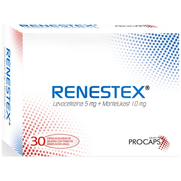 Renestex Levocetirizina 5Mg + Montelukast 10Mg Procaps Caja X 30Cap