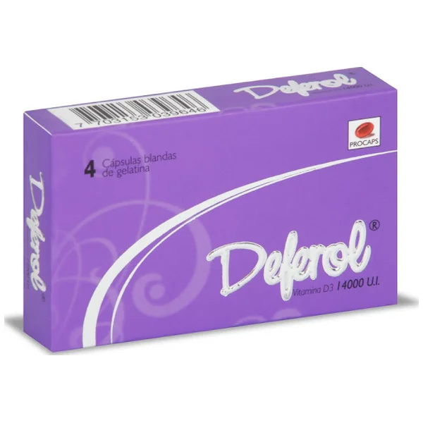 Deferol Vitamina D3 14000 UI Procaps Caja X 4 Cápsulas