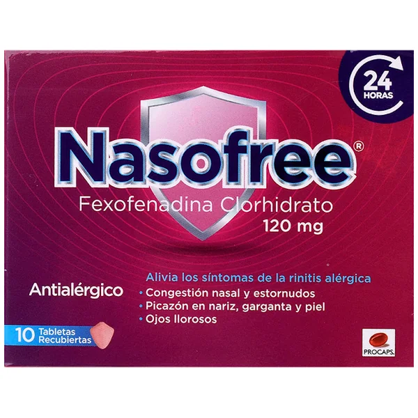 Nasofree Fexofenadina Clorhidrato 120 Mg Procaps Caja X 10 Tabletas