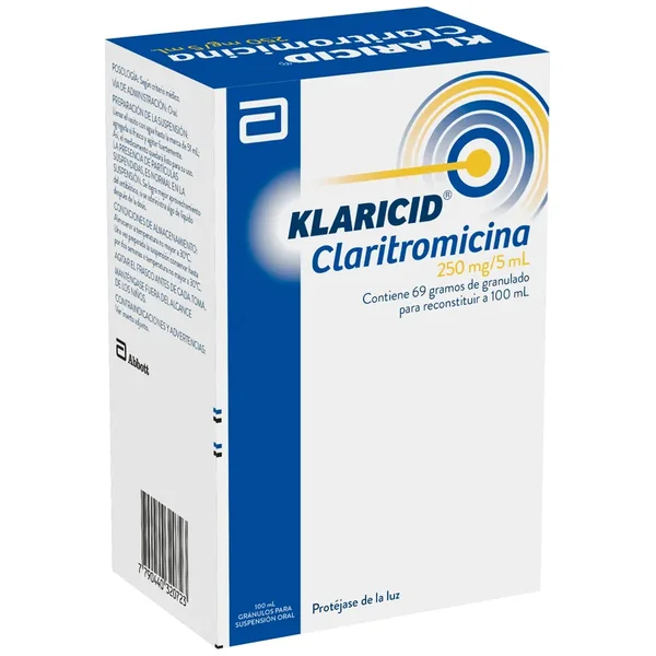 Klaricid 250Mg/5mL(5%) Suspensión Oral Frasco X 50mL
