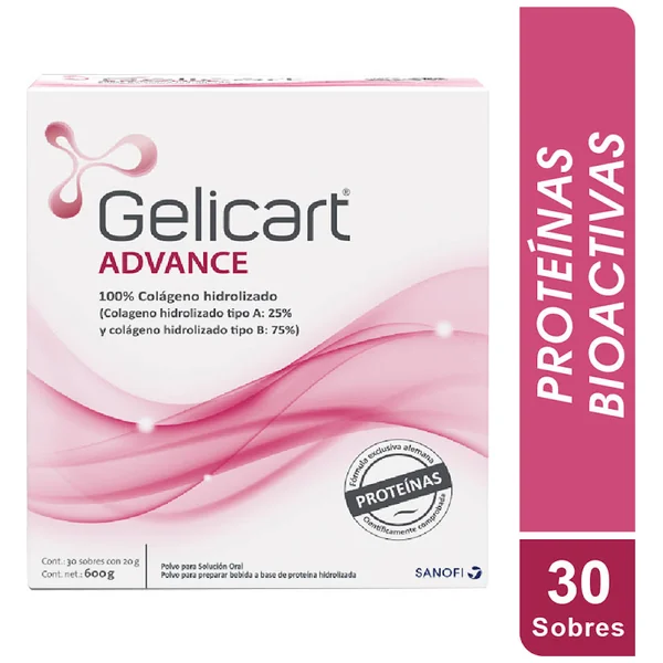Gelicart Advance Colágeno Tipo A + Colágeno Tipo B 25%/75% Sanofi Polvo X 30 Sobres