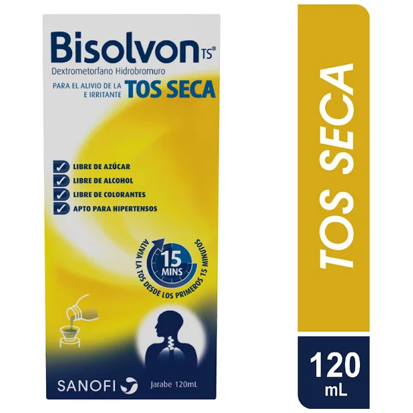 Bisolvon Tos Seca Dextrometorfano 0,2 Mg Boehringer Jarabe Frasco X 120 Ml