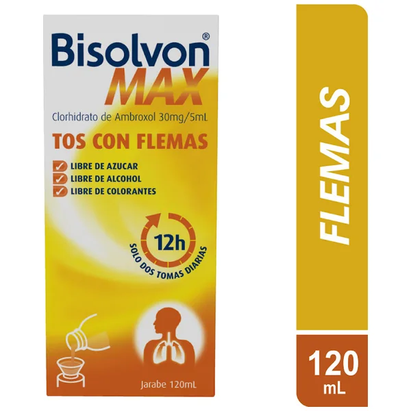 Bisolvon Max Ambroxol 30Mg/5ml Opella Jarabe Frasco X 120 Ml