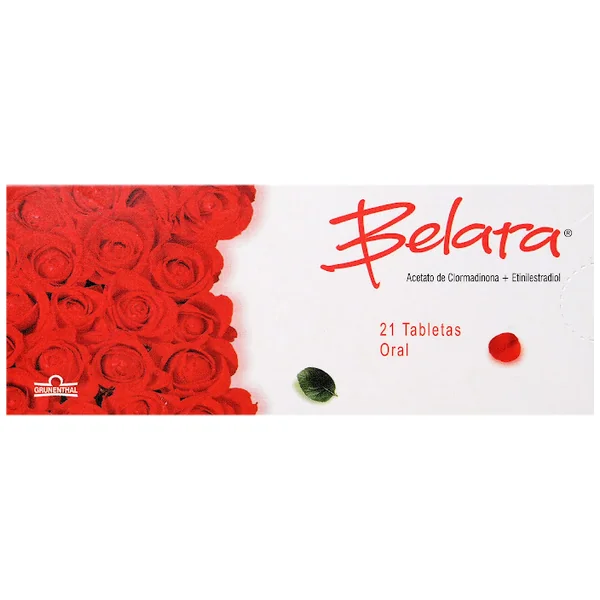Belara Clormadinona + Etinilestradiol 2Mg/0.03mg Grunenthal Caja X 21 Tabletas