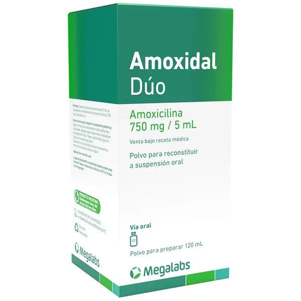 Amoxidal Duo 750Mg/5mL Polvo Suspensión Oral Frasco X 120 mL
