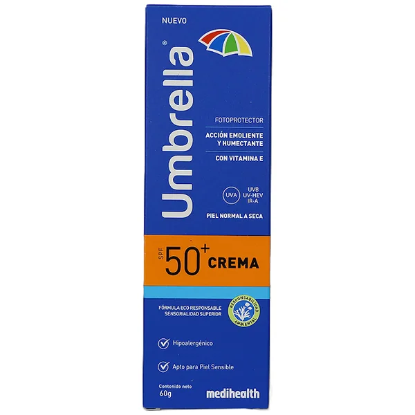 Protector Solar Umbrella Crema Piel Normal O Seca SPF50+ X 60 Gr