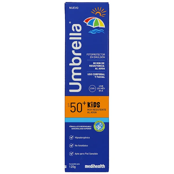 Protector Solar Umbrella Niños Resistente Al Agua SPF50+ X 120 Gr